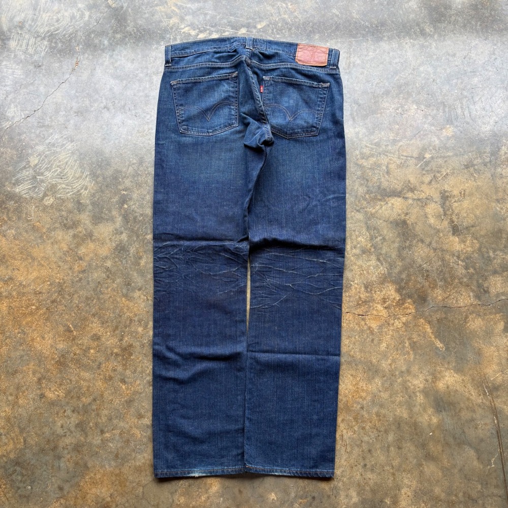 Levis Skinny Jeans Mens Dark Wash Denim‎ Selvedge Detail Blue Pants